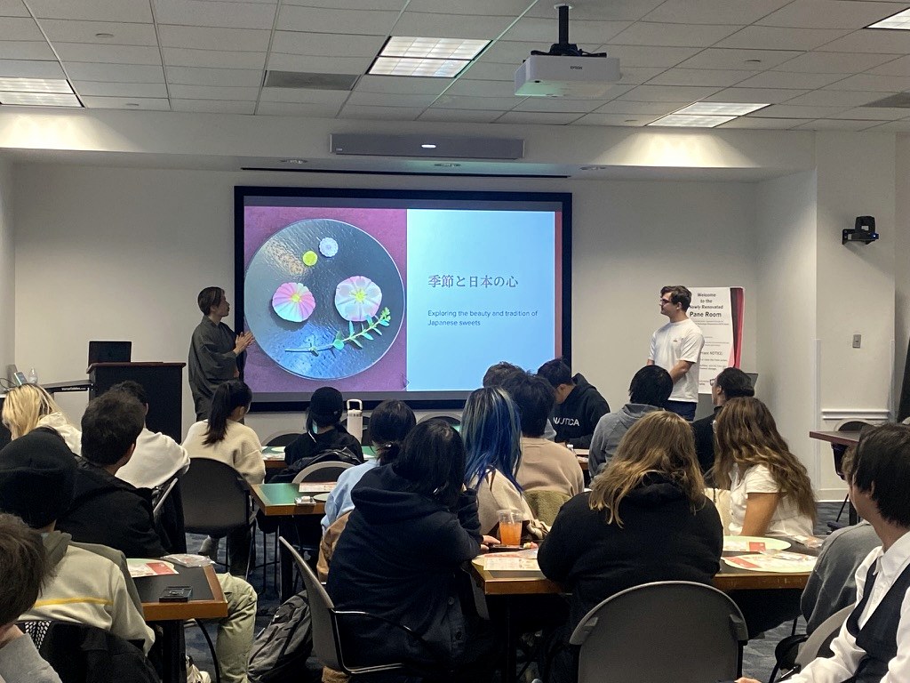Wagashi workshop presentation at a cultural institution